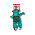 Teal dog toy with black patterns and white accents on a white background, featuring KONG branding.